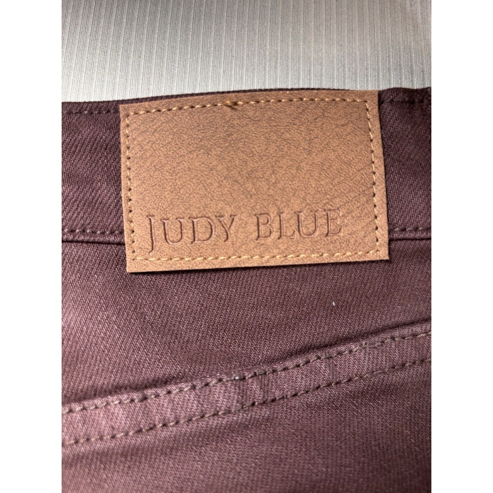 Judy Blue Women's Espresso Brown Raw Hem Flare Jeans Stretch Denim Size 13/31 - Picture 16 of 16